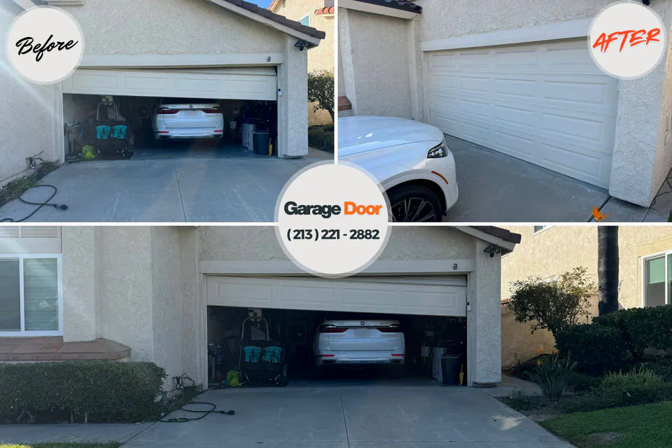 Before and after: garage door repair McConnell AFB, KS